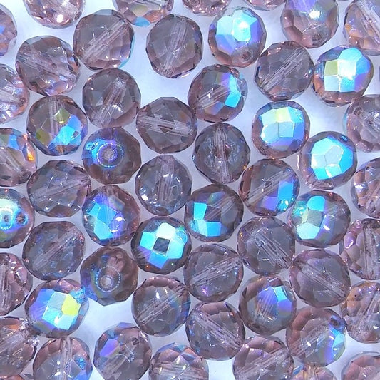 10 x 11mm faceted beads in Amethyst AB