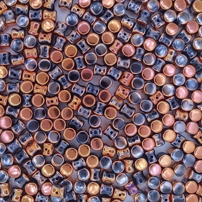 50 x diabolo beads in Full Black Sunset