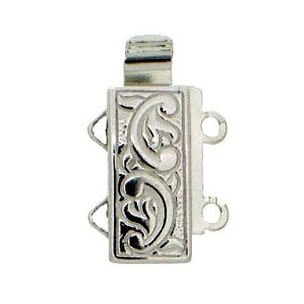 Claspgarten Silver clasp with 2 rows 12597 - 12x6mm