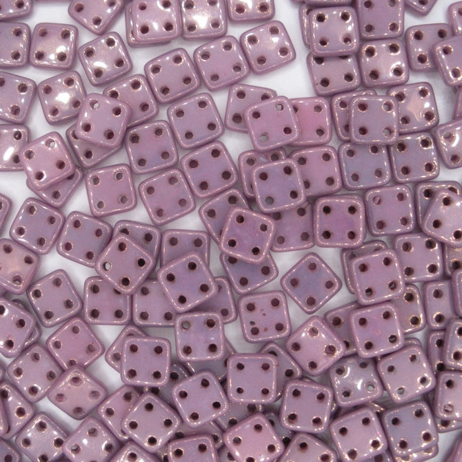 50 x CzechMate QuadraTiles in Opaque Lilac Lustre