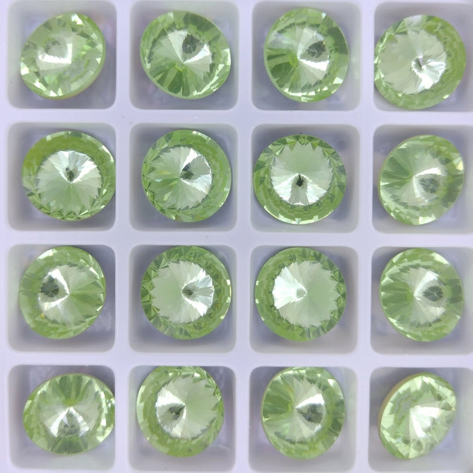 14mm rivoli in Chrysolite (Aurora)