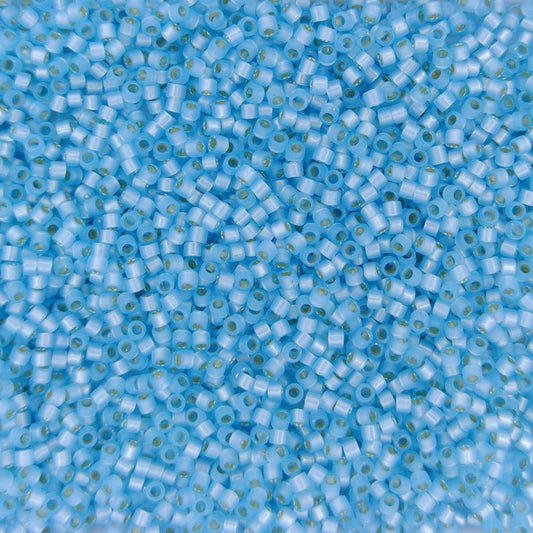 DB0628 - 1g Size 11/0 delicas in Silver lined Light Aqua Alabaster
