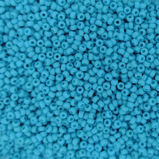 2029 - 50g Size 11/0 Miyuki seed beads in Matt Opaque Turquoise Blue Lustre