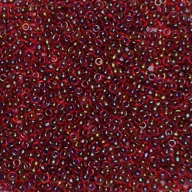 2249 - 10g Size 11/0 Miyuki seed beads in Lined Cranberry AB