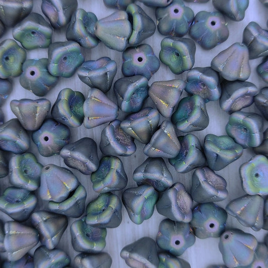 15 x Bell Flower in Matt Full Vitrail (8x6mm)