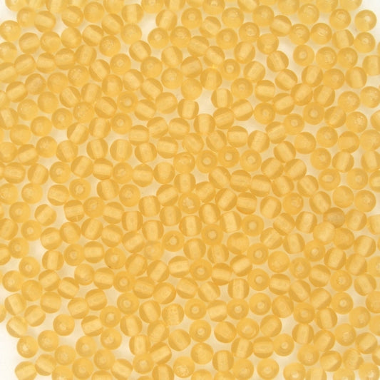 50 x 3mm round beads in Light Topaz