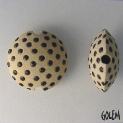 CLB-004-C-M lentil bead in Black Polka Dots from Golem Studio