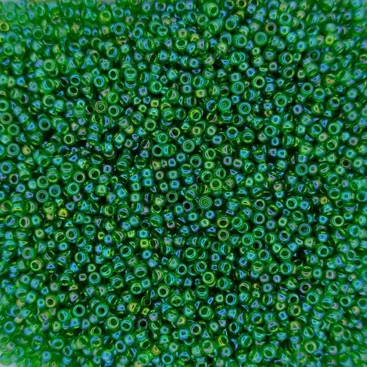 0179 - 5g Size 15/0 Miyuki seed beads in Transparent Green AB