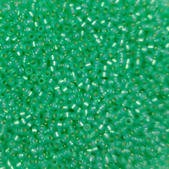 4240 - 50g Size 11/0 Miyuki seed beads in Duracoat Silver lined Mint Green