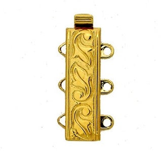 Claspgarten Gold clasp with 3 rows 12597 - 18x6mm