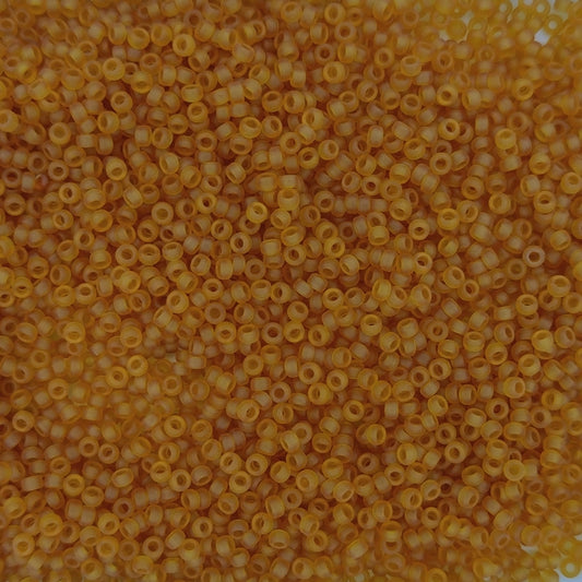 0133F - 5g Size 15/0 Miyuki seed beads in Matt Transparent Topaz