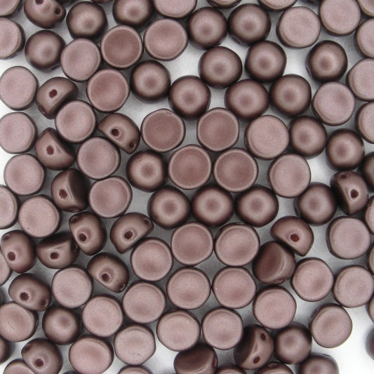 10 x 2 hole cabochon in Pastel Dark Brown (6mm)