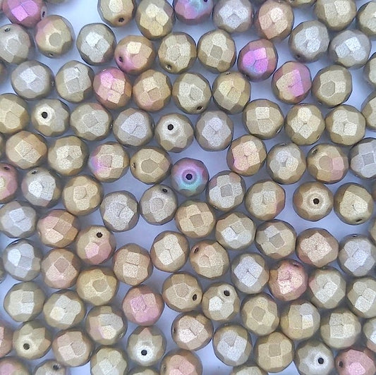 25 x 8mm faceted beads in Metallic Mix