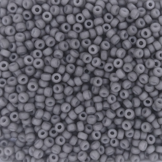 1240 - 10g Size 8/0 Miyuki seed beads in Matt Opaque Grey - discontinued