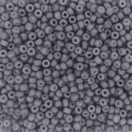 1240 - 10g Size 8/0 Miyuki seed beads in Matt Opaque Grey - discontinued