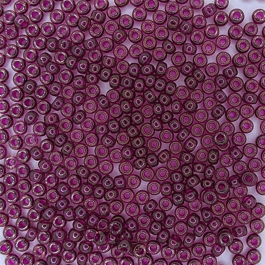 2236 - 10g Size 8/0 Miyuki seed beads in Transparent Raspberry Lustre