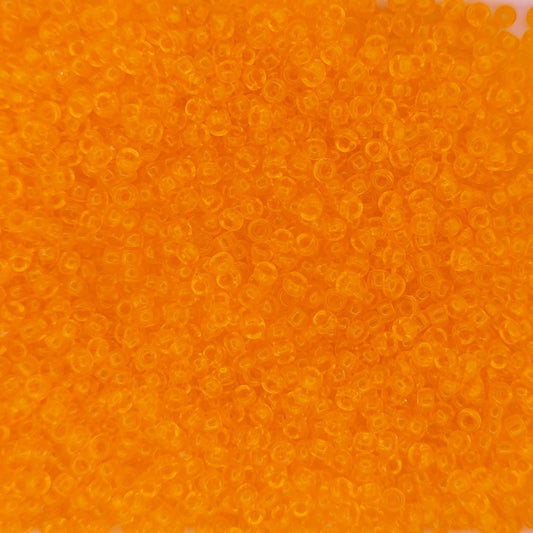 0137 - 50g Size 11/0 Miyuki seed beads in Transparent Light Orange