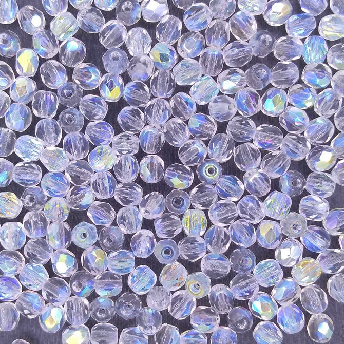 50 x 4mm faceted beads in Crystal AB