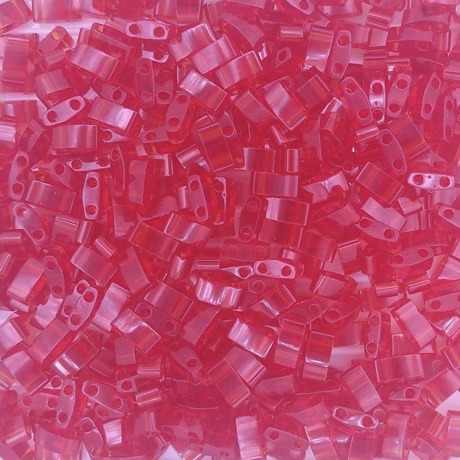 HTL0140 - 5g Half Tila beads in Transparent Red Orange