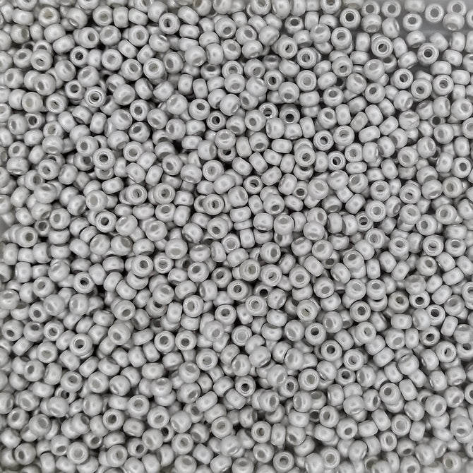 0961F - 5g Size 11/0 Miyuki seed beads in Matt Bright Sterling Plated