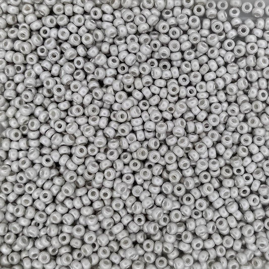 0961F - 5g Size 11/0 Miyuki seed beads in Matt Bright Sterling Plated