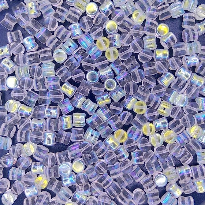 50 x diabolo beads in Crystal AB