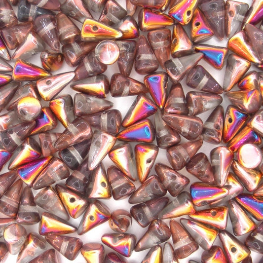 10 x small spikes in Crystal Sliperit (5x8mm)