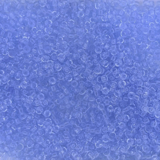 0159L - 50g Size 11/0 Miyuki seed beads in Transparent Light Cornflower Blue