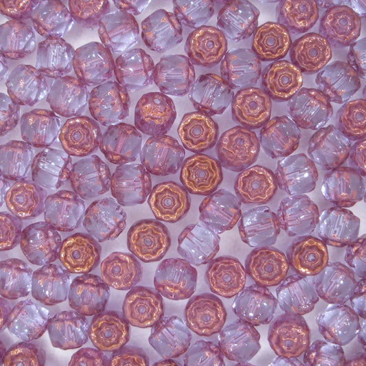 10 x 6mm window beads in Alexandrite/Bronze