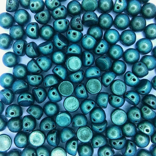 10 x CzechMate cabochons in Polychrome Aqua/Teal