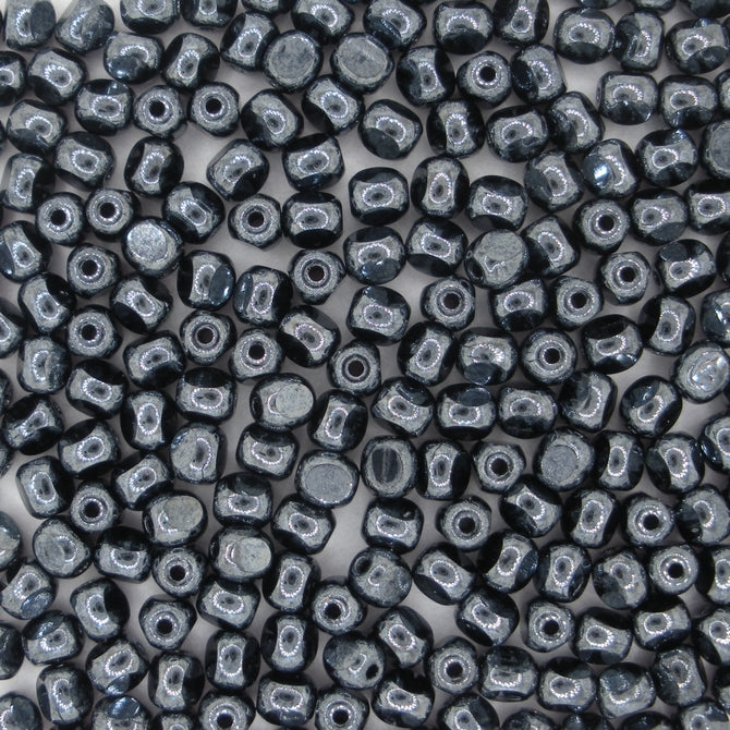 50 x 4mm beads in Gunmetal with three cuts