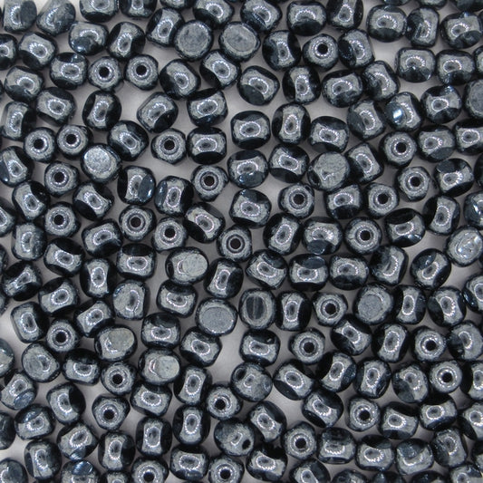 50 x 4mm beads in Gunmetal with three cuts