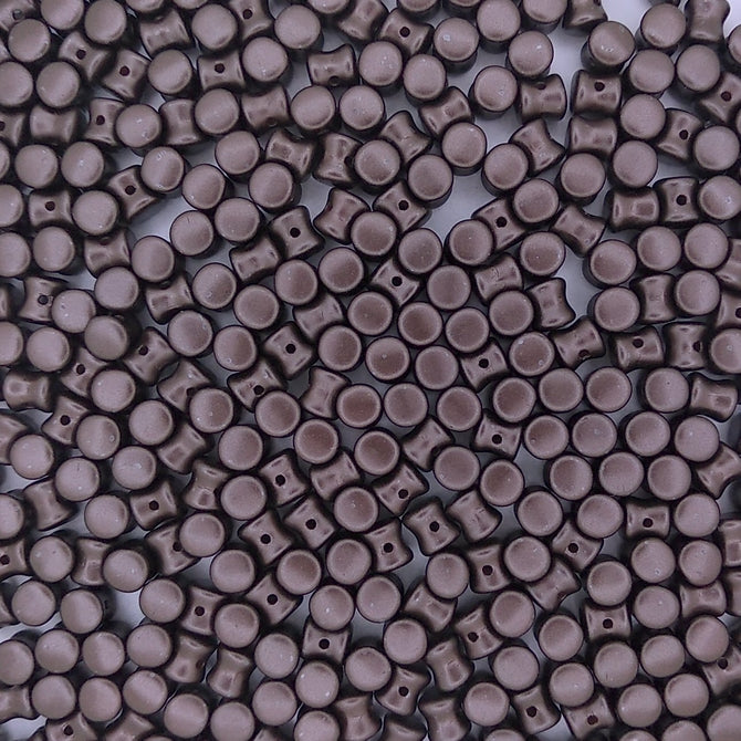 50 x diabolo beads in Pastel Dark Brown