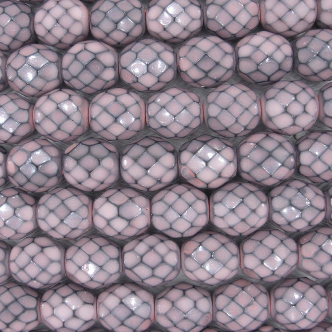 15 x 10mm snake skin beads in Salmon