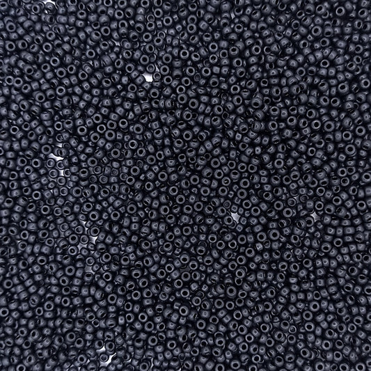 0401SF - 10g Size 11/0 Miyuki seed beads in Semi Frosted Black