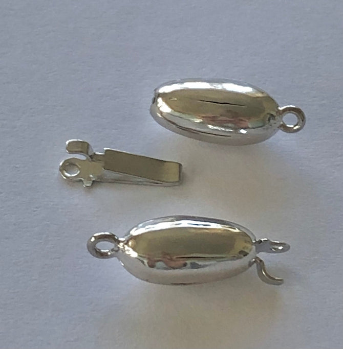 Claspgarten Silver oval clasp with 1 row 13555 - 14x6mm