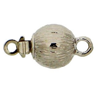 Claspgarten textured Silver ball clasp with 1 row 13795 - 6mm