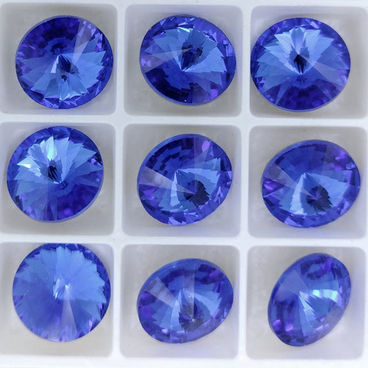 12mm rivoli in Sapphire (Aurora)