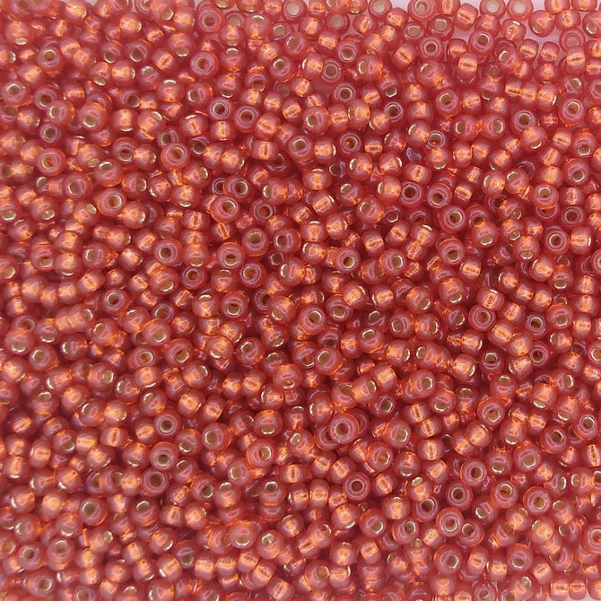 4234 - 10g Size 11/0 Miyuki seed beads in Duracoat Silver lined Watermelon