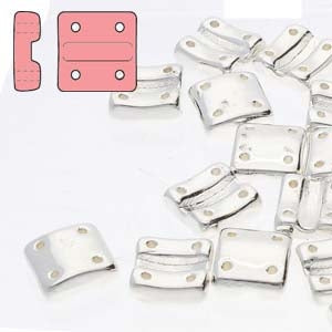 10 x Fixer beads in Sterling Silver plated with vertical holes (8x7mm)