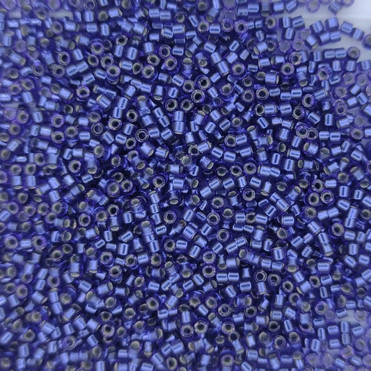 DB0183 - 1g Size 11/0 delicas in Silver lined Royal Blue