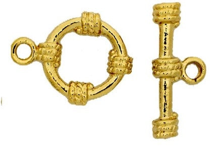 Claspgarten Gold Toggle clasp with 1 row 12863 - 15mm