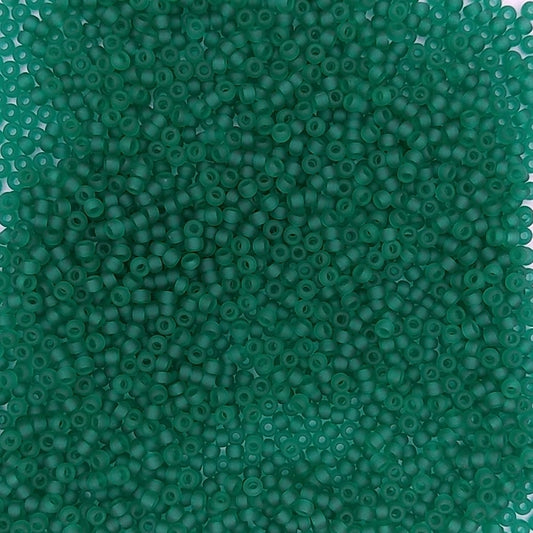 0147F - 10g Size 11/0 Miyuki seed beads in Matt Emerald