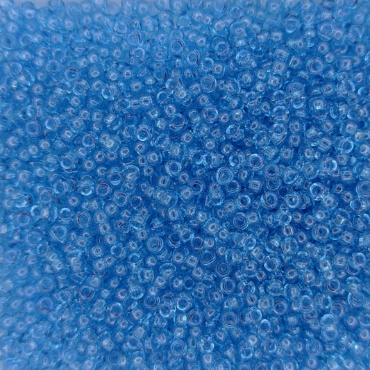 1880 - 50g Size 11/0 Miyuki seed beads in Transparent Blue Lustre