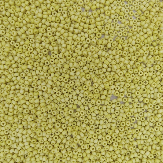 0404FR - 10g Size 11/0 Miyuki seed beads in Matt Opaque Yellow AB * see description