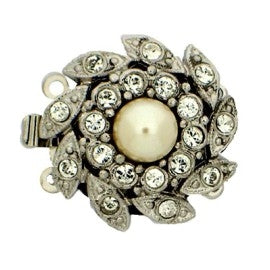 Claspgarten Silver clasp with 2 rows 13413 - 18mm - No packaging