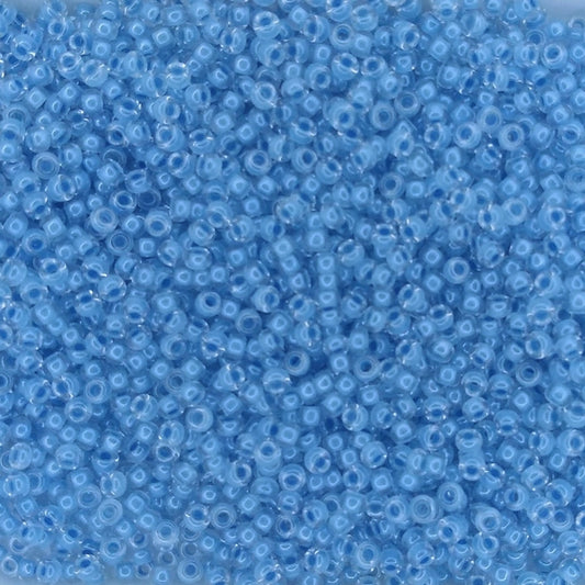 0221 - 10g Size 11/0 Miyuki seed beads in Sky Blue lined Crystal