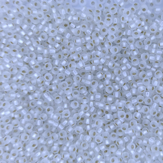 1901 - 10g Size 11/0 Miyuki seed beads in SF Silver lined Crystal