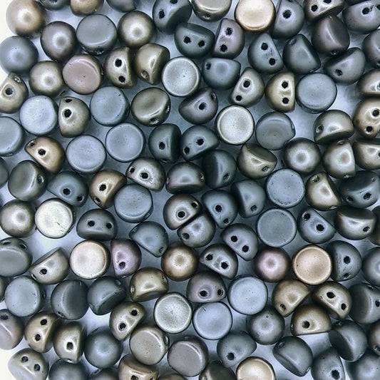 10 x CzechMate cabochons in Matt Metallic Leather