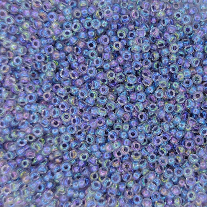 0286 - 50g Size 11/0 Miyuki seed beads in Light Amethyst lined Crystal AB